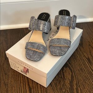 Alex Marie Black and White Patterned Heels